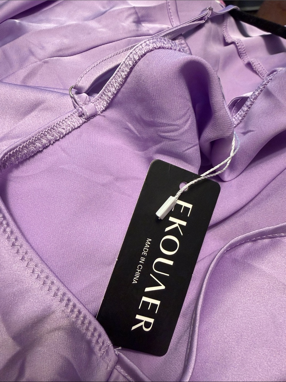 Lilac Satin Cowl Neck Slip Top - Picture 4 of 6